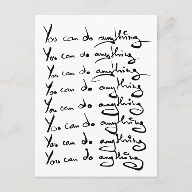 Du KANNST ALLES TUN! inspirierendes Zitat Postkarte (Vorderseite)