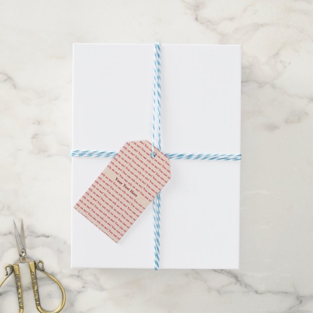 Du Kannst Dich auf Mich Verlassen Minimalistisches Geschenkanhänger (Mit Garn)