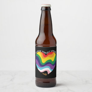 Du kannst du selbst bei mir sein LGBT Transgender Bierflaschenetikett