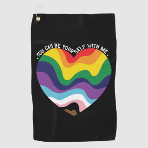 Du kannst du selbst bei mir sein LGBT Transgender  Golfhandtuch
