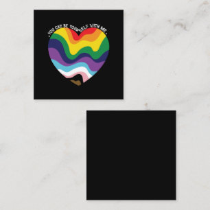 Du kannst du selbst bei mir sein LGBT Transgender Quadratische Visitenkarte