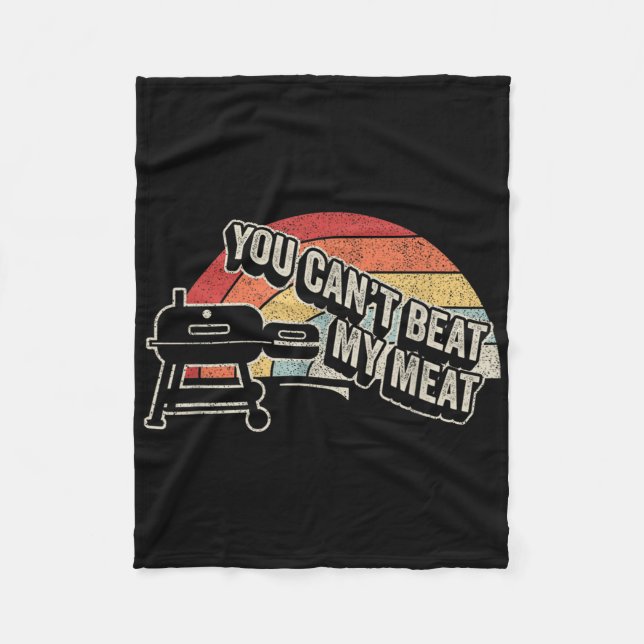 Du kannst mein Retro-BBQ-Pit Reverse Flow S nicht  Fleecedecke (Vorderseite)