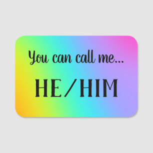 "Du kannst mich anrufen... Er/Ihm" Button Name Tag