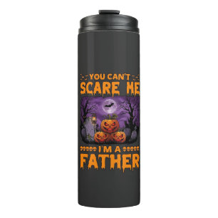 Du kannst mich erschrecken Vater Halloween-Kürbiss Thermosbecher