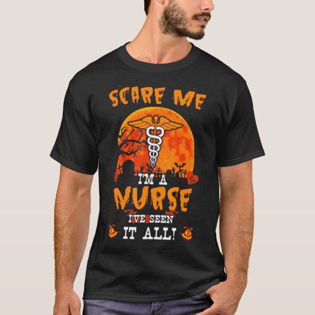 Du kannst mich im Nurse Pumpkin Halloween Cos nich T-Shirt (Vorderseite)