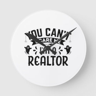 Du kannst mich im Realtor Funny Halloween Rea nich Runde Wanduhr