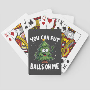 Du kannst mir Bälle auf den sonnigen Weihnachtsbau Spielkarten
