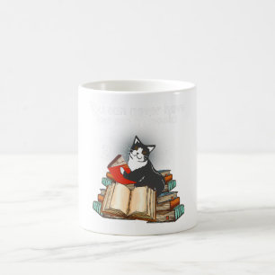 Du kannst nie zu viele Bücher haben Katzenliebhabe Kaffeetasse