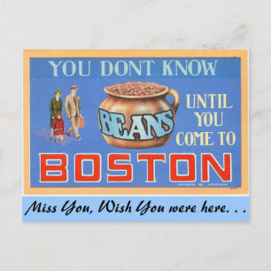 Du kennst keine Bohnen, bis du nach Boston kommst Postkarte