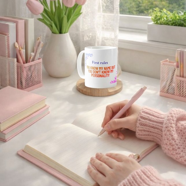 Du kennst meinen Namen, aber du kennst meine Persö Kaffeetasse (Von Creator hochgeladen)