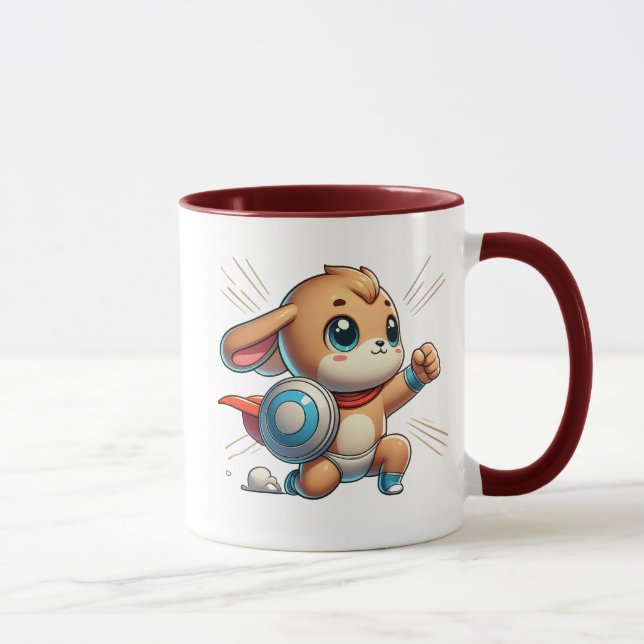 Du kleiner Superheld-Welpe mit Schutzschild. Tasse (Rechts)