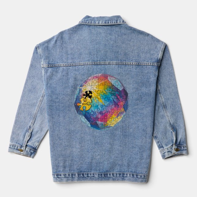 Du komplettierst das Bild - Jeder gehört hierher Jeansjacke (Rückseite)
