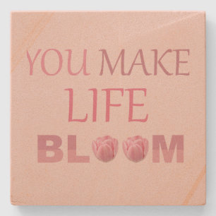 Du lässt das Leben erblühen Florales Geschenk für Steinuntersetzer