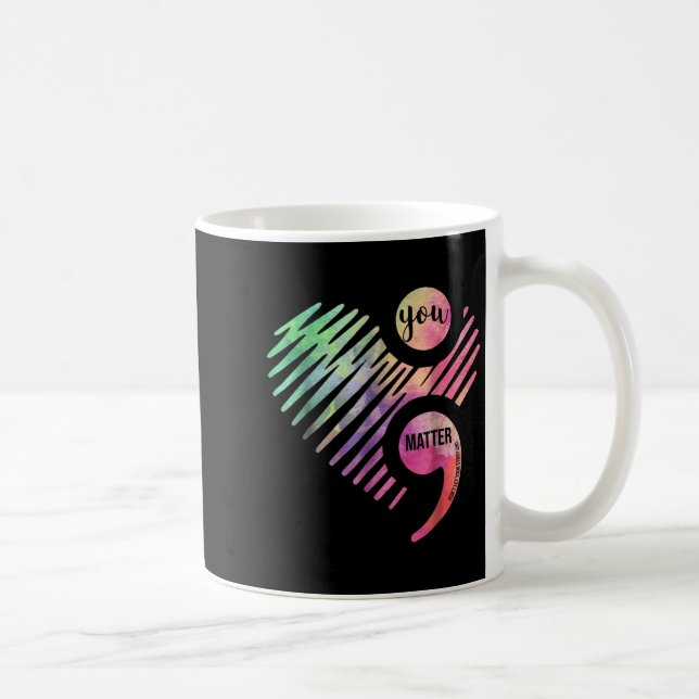 Du lässt deine Geschichte nicht mit Semikolon ende Kaffeetasse (Rechts)
