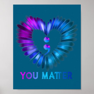 Du Lässt Deine Geschichte Nicht Mit Semikolon Herz Poster
