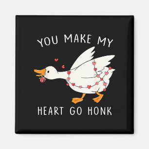 Du lässt mein Herz Honk Gans Valentinstag  Magnet