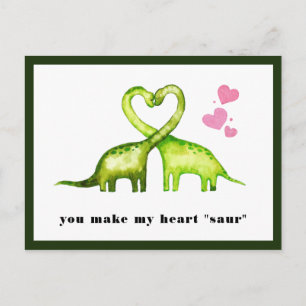 Du lässt mein Herz "Saur" Süßer Dinosaurier Postkarte