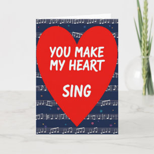 Du lässt mein Herz vor Liebe singen Grußkarte Karte
