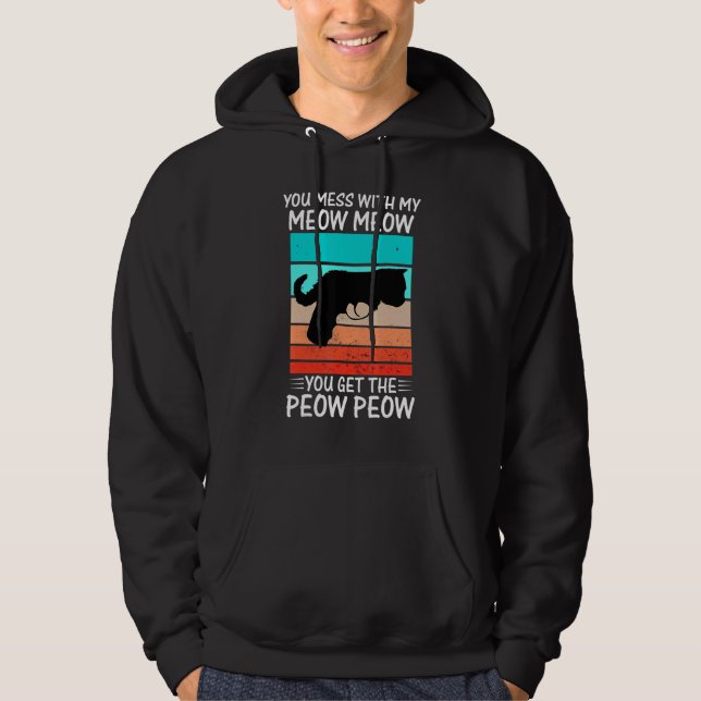 Du Legst Dich Mit Meow  Katze Pew Peow An Hoodie (Vorderseite)