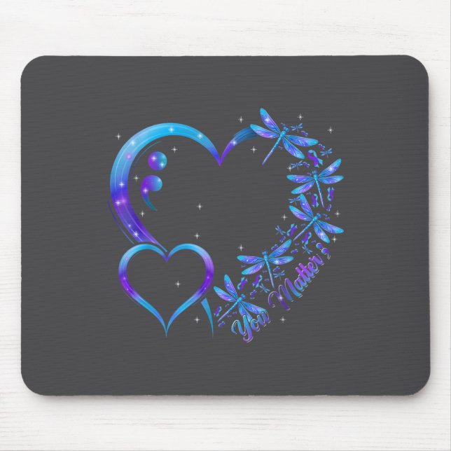 Du Libelle Suizidprävention Bewusstsein Männer Fra Mousepad (Vorne)