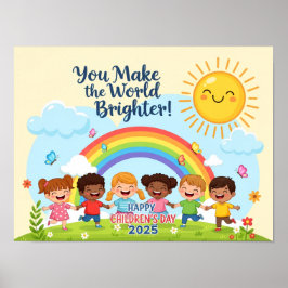 Du machst die Welt heller Kinder Tag Poster
