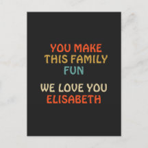 Du machst diesen Familienspass, den wir dir Liebe