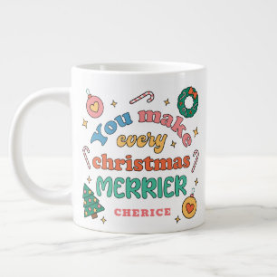 Du machst jeden Weihnachts-Merrier   Niedliche Ret Jumbo-Tasse