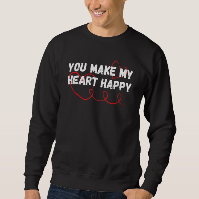 Du machst mein Herz glücklich Kinder Valentinstag Sweatshirt (Vorderseite)