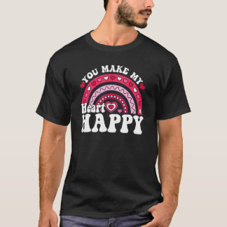 Du machst mein Herz glücklich Regenbogenherz Valen T-Shirt