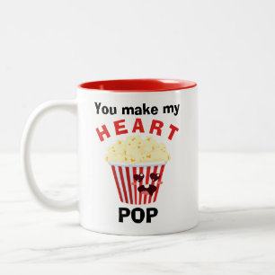 Du machst mein Herz Pop Valentines Geschenk Zweifarbige Tasse