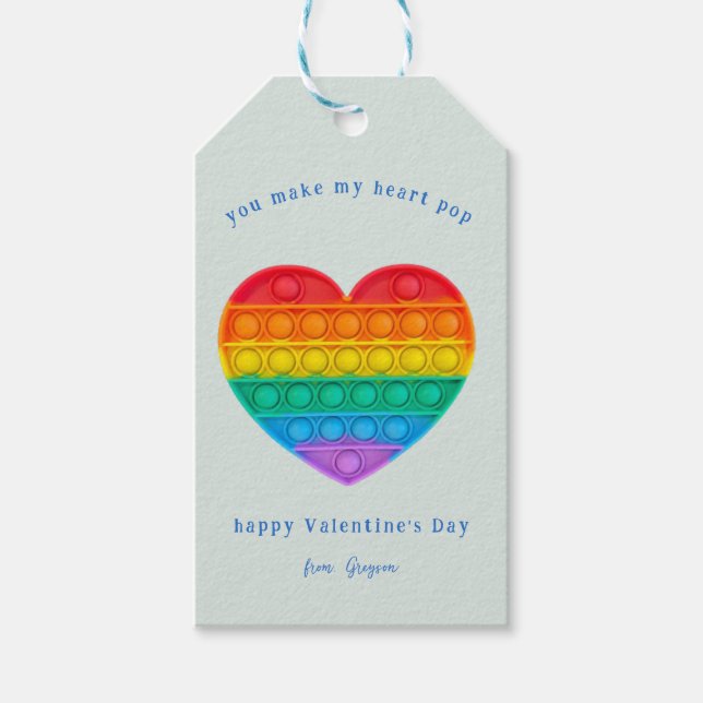 Du machst meinen Herz-Pop | Pop Fidget Valentine Geschenkanhänger (Vorderseite)