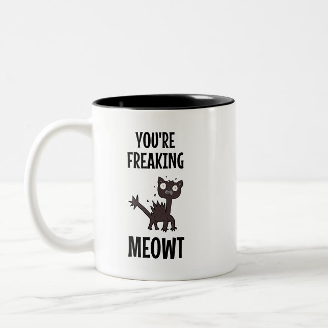 Du machst Meowt-Zwei-Tone-Tasse Zweifarbige Tasse (Links)