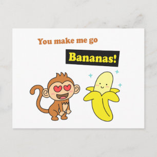Du machst mich Bananen verrückt, Süße Liebe Humor Postkarte