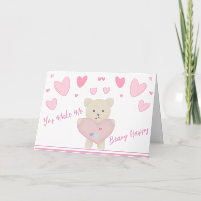 Du machst mich beary Happy Feiertagskarte (Vorderseite)