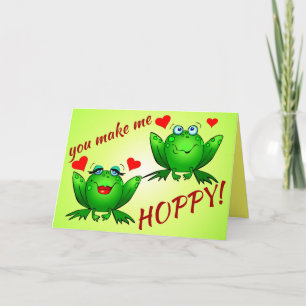 Du machst mich hopsen Frösche süß lustig romantisc Karte