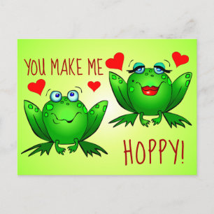 Du machst mich hopsen Frösche süß lustig romantisc Postkarte
