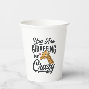Du machst mich verrückt, lustiges Giraffen-Shirt_1 Pappbecher