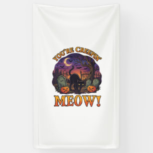 Du machst mir Angst, Halloween schwarze Katze Kürb Banner