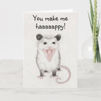 Du machst mir glückliche Opossum Blank Grußkarte Karte