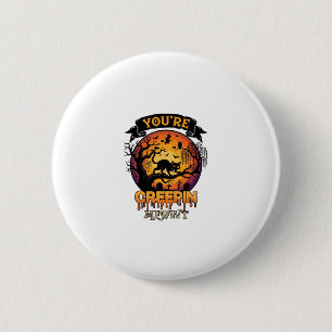 Du machst mir Halloween Angst Schwarze Katze Vollm Button