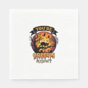 Du machst mir Halloween Angst schwarze Katze Vollm Serviette