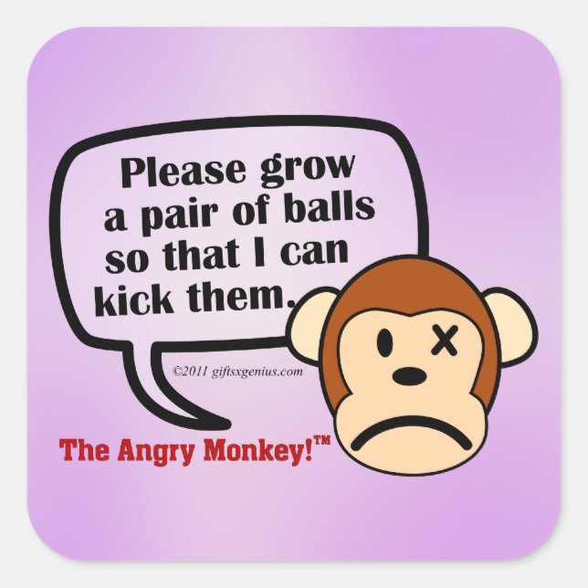 Du musst ein paar Bälle züchten Quadratischer Aufkleber (Vorderseite)