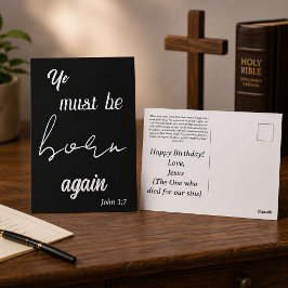 Du musst Geboren sein, wieder sonnig Christlichen Postkarte