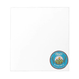 Du musst nicht verrückt sein, um mit uns zu zelten notizblock