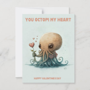 Du Octopi mein Herz, Valentinkarte Postkarte