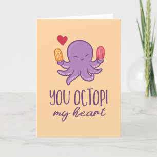 Du Oktopi mein Herz Oktopus Funny Valentinstag Feiertagskarte