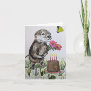 Du Otter hast einen guten Geburtstag Karte
