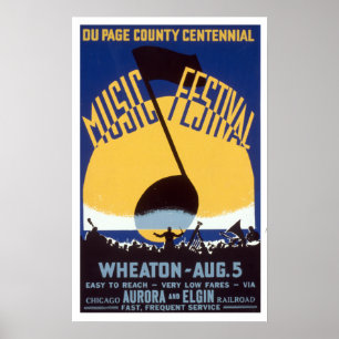 Du Page Landkreis Centennial Music Festival WPA Poster
