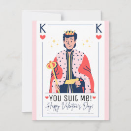 Du passt mir König der Herzen Valentinstag Mitteilungskarte