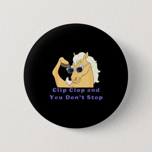 Du Pferd Klipp Klapp Hör Nicht Auf Button (Vorderseite)